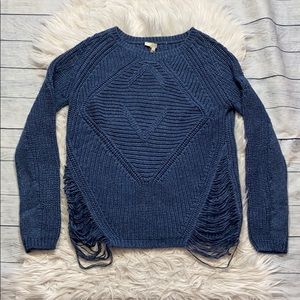 Maje Distressed Blue Knot Sweater sz 1 S NWT